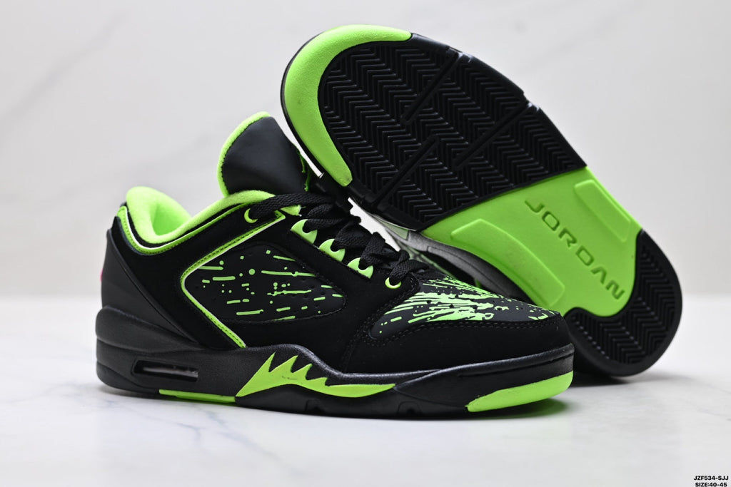 Air Jordan 5 Low Black Electric Green Sneakers